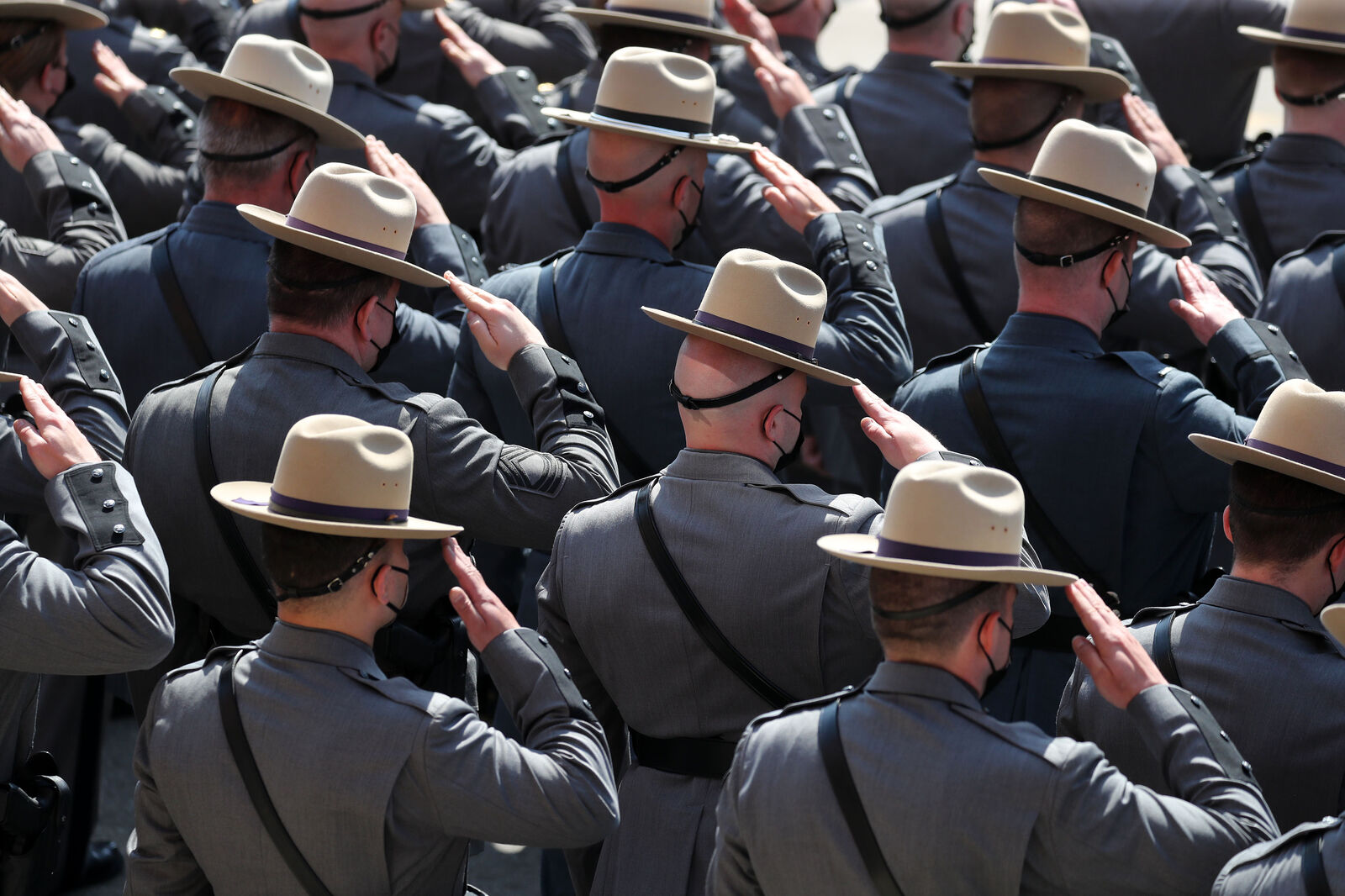 Saluting a fallen officer